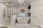 Master bathroom with free standing tub